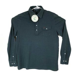 Criquet Mens Shirt XL Gray 100% Organic Cotton Lon